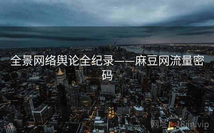 全景网络舆论全纪录——麻豆网流量密码