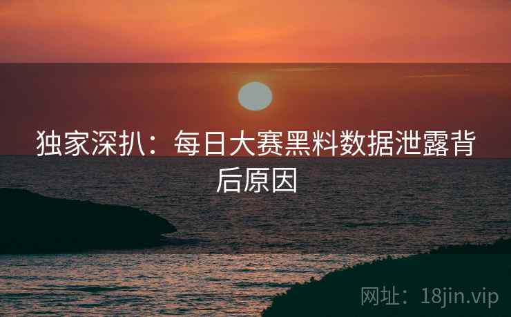 独家深扒：每日大赛黑料数据泄露背后原因