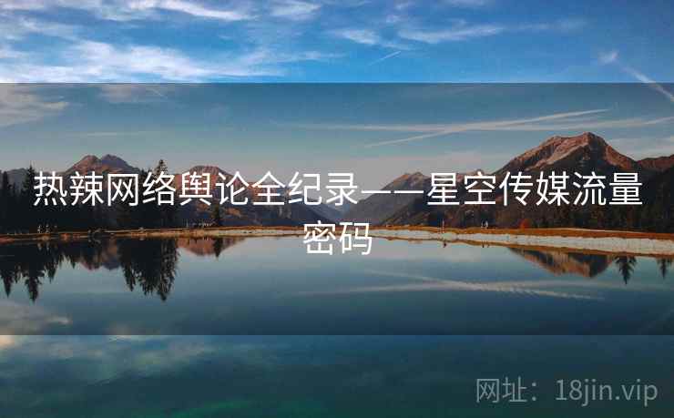 热辣网络舆论全纪录——星空传媒流量密码